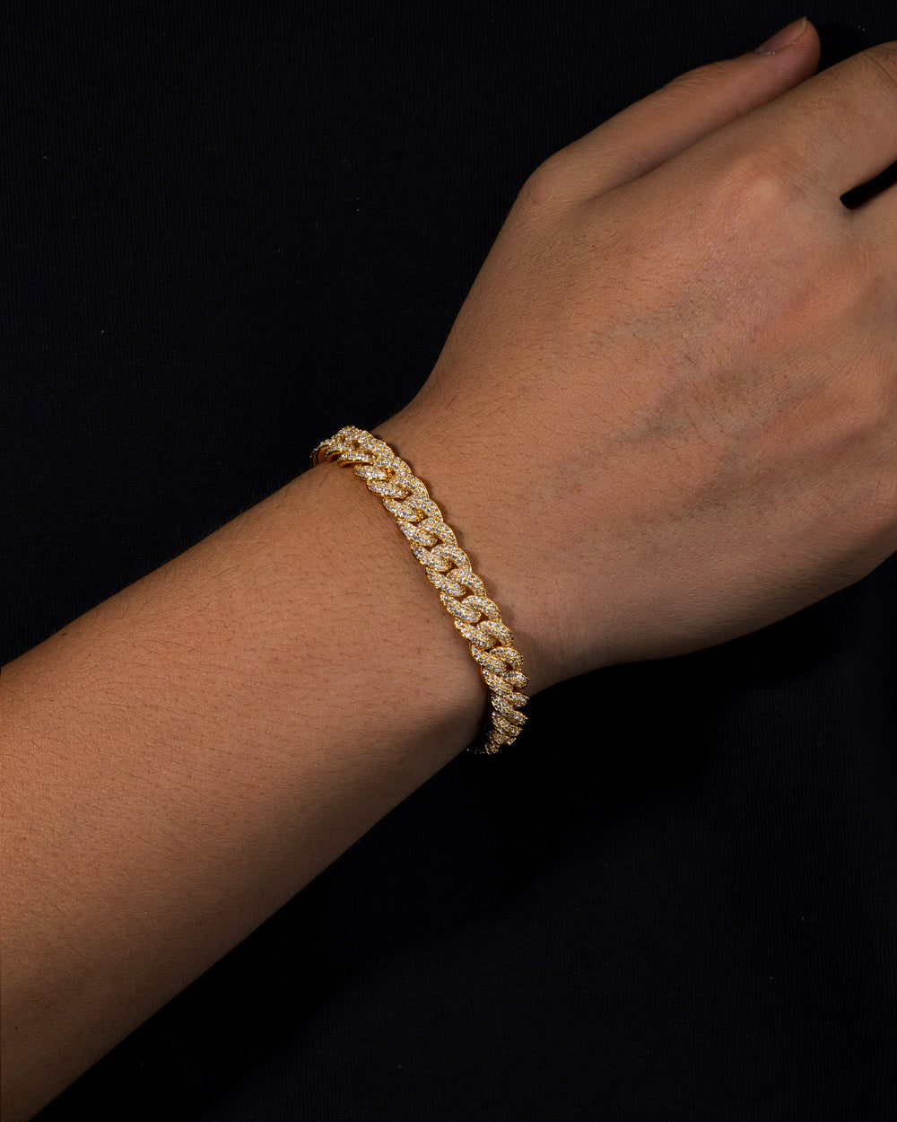 ICED CUBANA BRACELET. - 8MM 18K GOLD